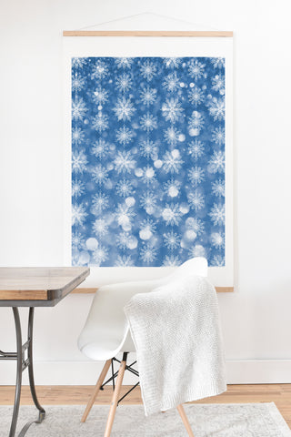 Lisa Argyropoulos Holiday Blue and Flurries Art Print And Hanger