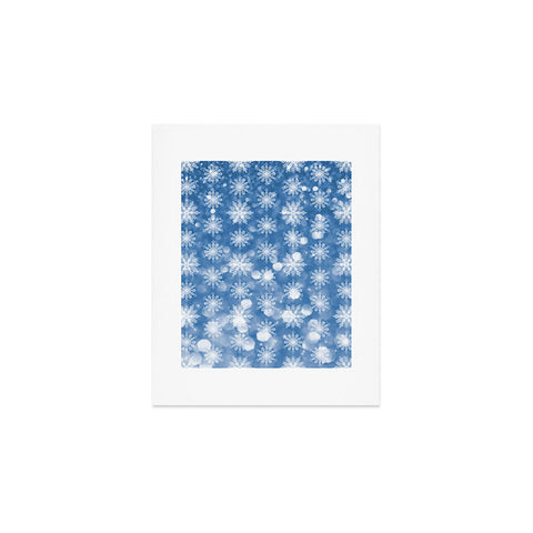Lisa Argyropoulos Holiday Blue and Flurries Art Print
