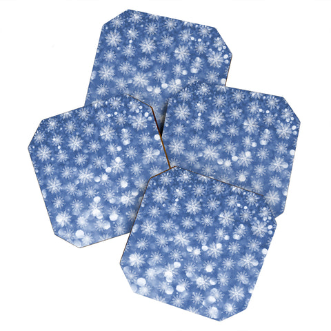 Lisa Argyropoulos Holiday Blue and Flurries Coaster Set