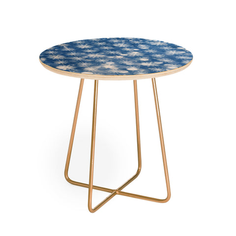 Lisa Argyropoulos Holiday Blue and Flurries Round Side Table