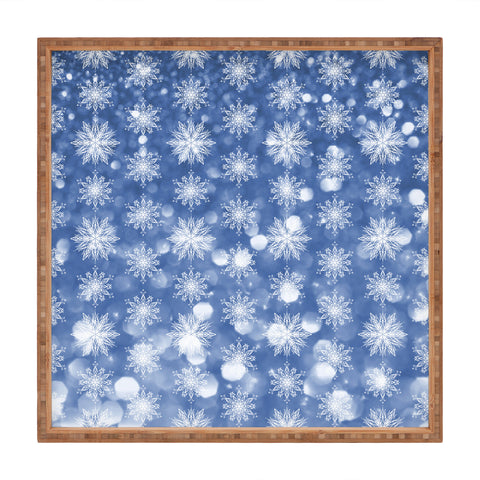 Lisa Argyropoulos Holiday Blue and Flurries Square Tray