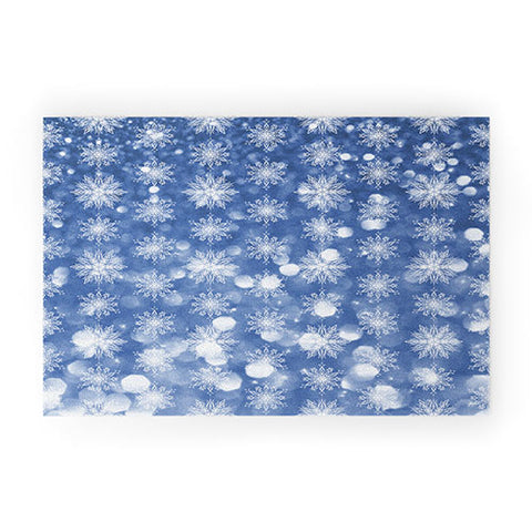 Lisa Argyropoulos Holiday Blue and Flurries Welcome Mat