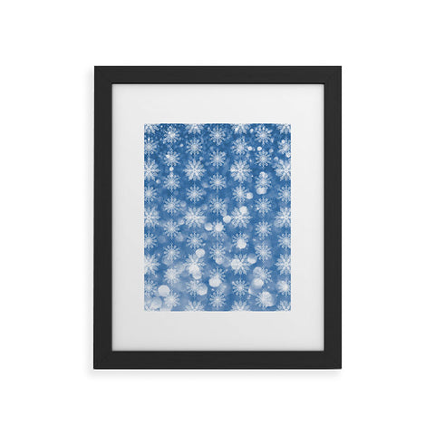 Lisa Argyropoulos Holiday Blue and Flurries Framed Art Print