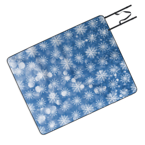 Lisa Argyropoulos Holiday Blue and Flurries Picnic Blanket