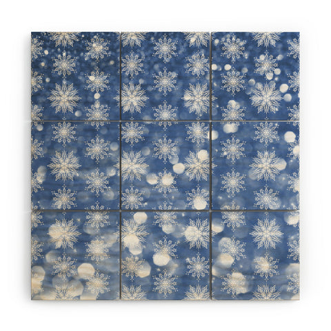 Lisa Argyropoulos Holiday Blue and Flurries Wood Wall Mural