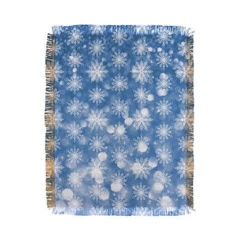 Lisa Argyropoulos Holiday Blue and Flurries Throw Blanket