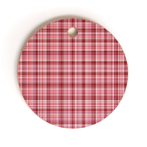 Lisa Argyropoulos Holiday Burgundy Plaid Cutting Board Round