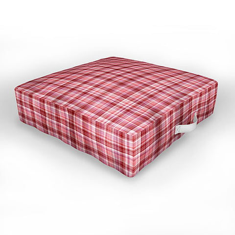 Lisa Argyropoulos Holiday Burgundy Plaid Outdoor Floor Cushion