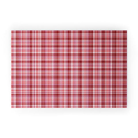 Lisa Argyropoulos Holiday Burgundy Plaid Welcome Mat