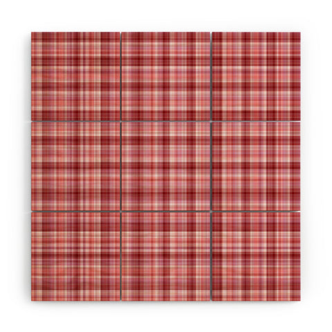 Lisa Argyropoulos Holiday Burgundy Plaid Wood Wall Mural