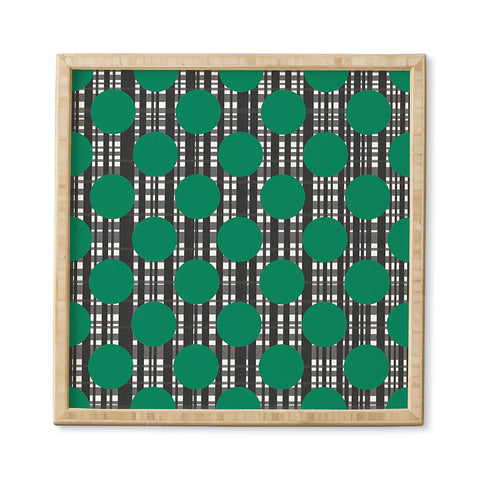 Lisa Argyropoulos Holiday Plaid and Dots Green Framed Wall Art