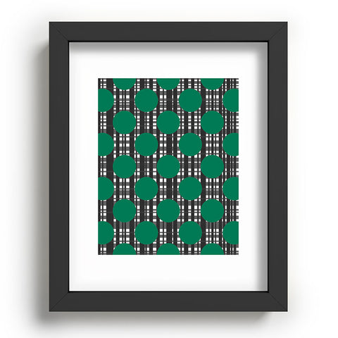 Lisa Argyropoulos Holiday Plaid and Dots Green Recessed Framing Rectangle