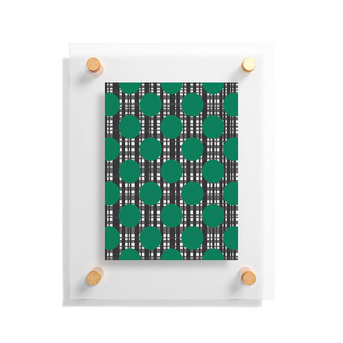 Lisa Argyropoulos Holiday Plaid and Dots Green Floating Acrylic Print