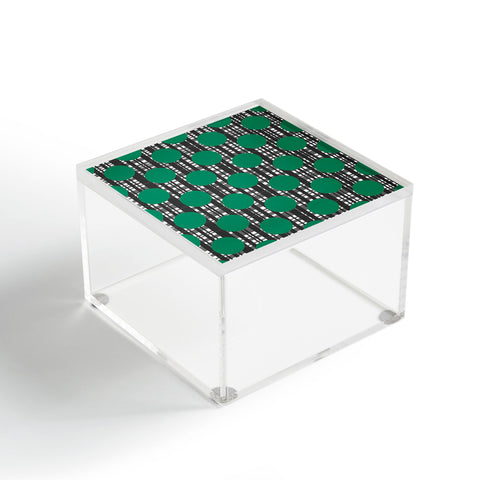 Lisa Argyropoulos Holiday Plaid and Dots Green Acrylic Box