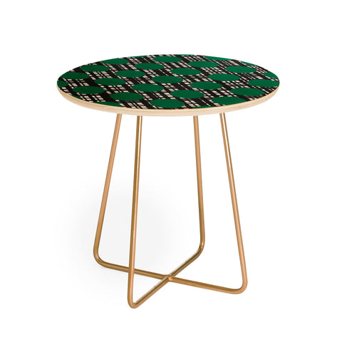 Lisa Argyropoulos Holiday Plaid and Dots Green Round Side Table