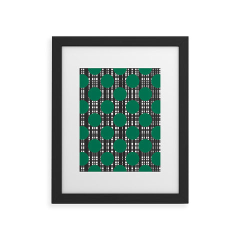 Lisa Argyropoulos Holiday Plaid and Dots Green Framed Art Print