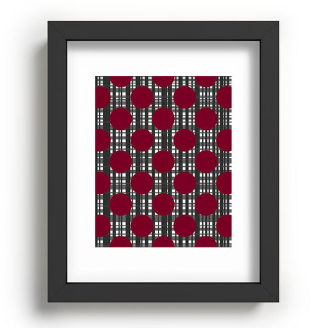Lisa Argyropoulos Holiday Plaid and Dots Red Recessed Framing Rectangle