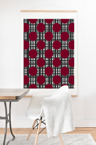 Lisa Argyropoulos Holiday Plaid and Dots Red Art Print And Hanger