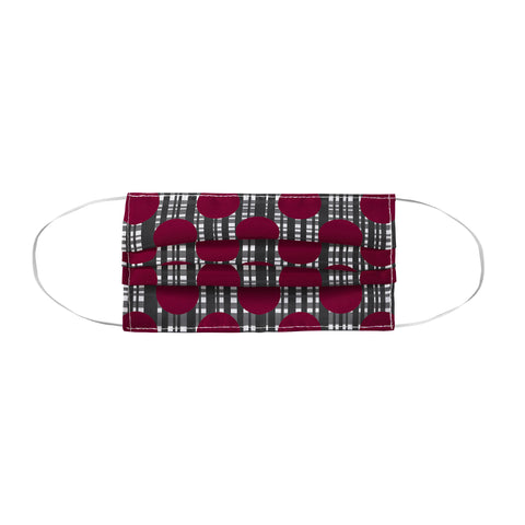 Lisa Argyropoulos Holiday Plaid and Dots Red Face Mask