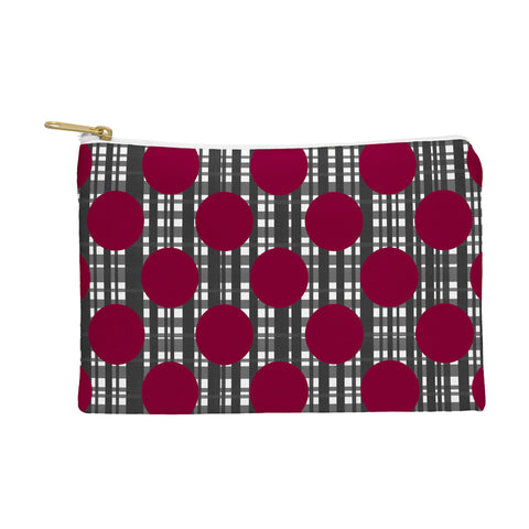 Lisa Argyropoulos Holiday Plaid and Dots Red Pouch