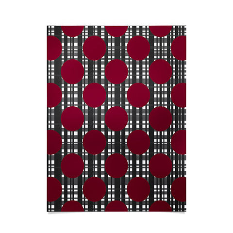 Lisa Argyropoulos Holiday Plaid and Dots Red Poster