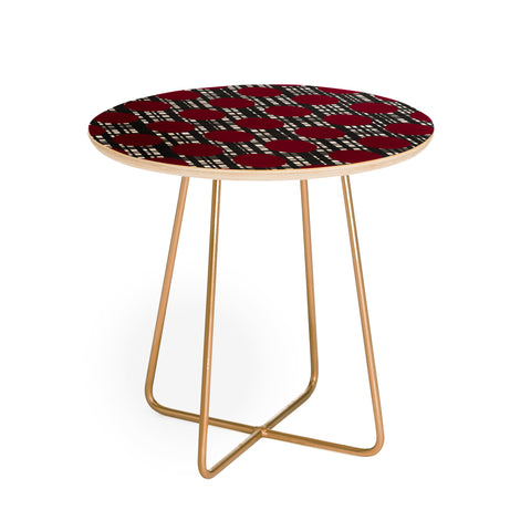 Lisa Argyropoulos Holiday Plaid and Dots Red Round Side Table