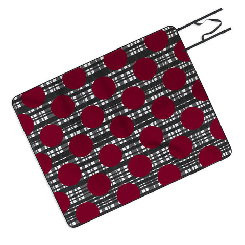 Lisa Argyropoulos Holiday Plaid and Dots Red Picnic Blanket
