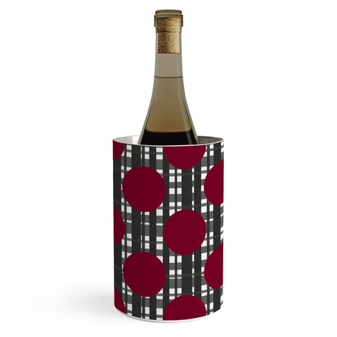 Lisa Argyropoulos Holiday Plaid and Dots Red Wine Chiller