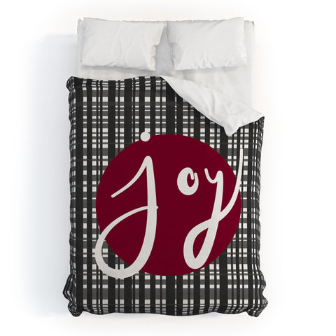 Lisa Argyropoulos Holiday Plaid Modern Joy Duvet Cover