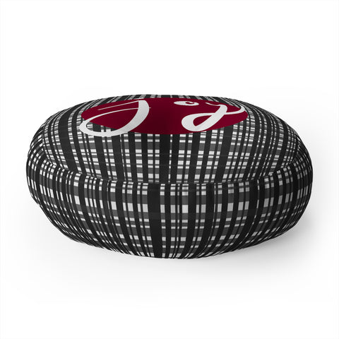 Lisa Argyropoulos Holiday Plaid Modern Joy Floor Pillow Round
