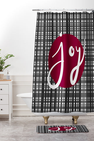 Lisa Argyropoulos Holiday Plaid Modern Joy Shower Curtain And Mat