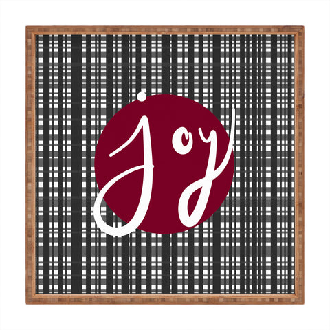 Lisa Argyropoulos Holiday Plaid Modern Joy Square Tray