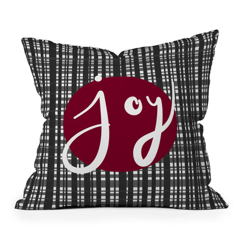 Lisa Argyropoulos Holiday Plaid Modern Joy Throw Pillow
