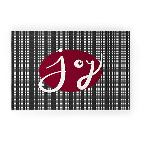 Lisa Argyropoulos Holiday Plaid Modern Joy Welcome Mat