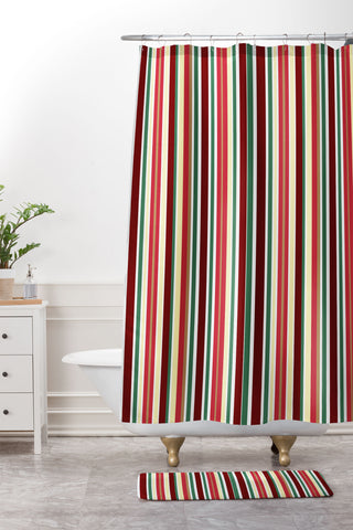 Lisa Argyropoulos Holiday Traditions Stripe Shower Curtain And Mat
