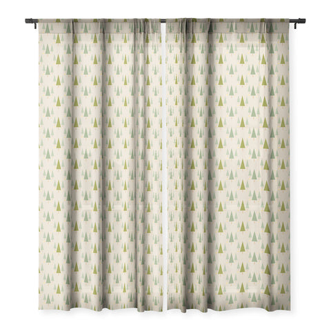 Lisa Argyropoulos Holiday Trees Neutral Sheer Window Curtain