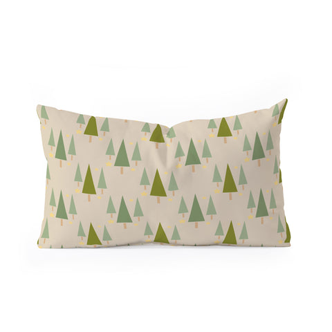 Lisa Argyropoulos Holiday Trees Neutral Oblong Throw Pillow