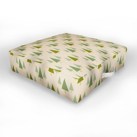 Lisa Argyropoulos Holiday Trees Neutral Outdoor Floor Cushion