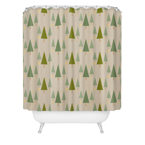 Lisa Argyropoulos Holiday Trees Neutral Shower Curtain