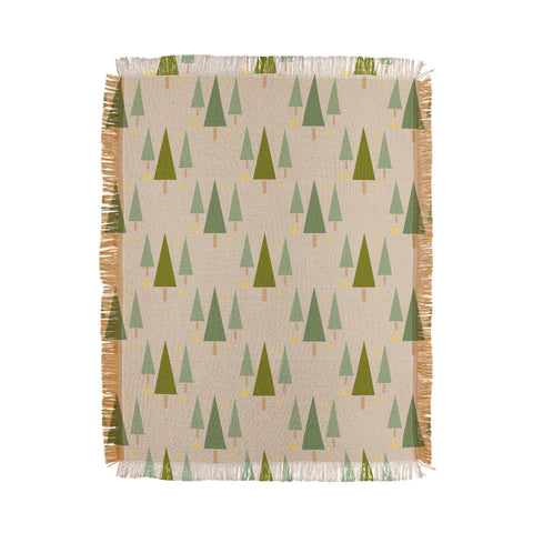 Lisa Argyropoulos Holiday Trees Neutral Throw Blanket