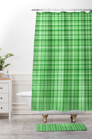 Lisa Argyropoulos Holly Green Plaid Shower Curtain And Mat