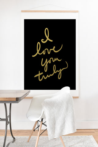 Lisa Argyropoulos I Love You Truly in Black Art Print And Hanger