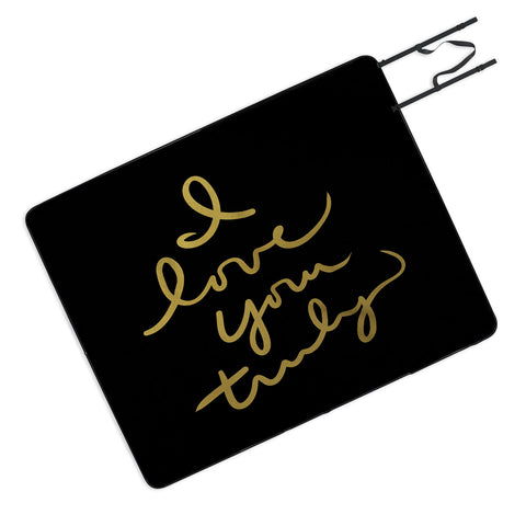 Lisa Argyropoulos I Love You Truly in Black Picnic Blanket