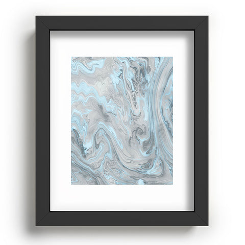 Lisa Argyropoulos Ice Blue and Gray Marble Recessed Framing Rectangle