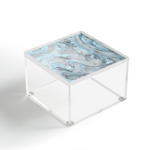 Lisa Argyropoulos Ice Blue and Gray Marble Acrylic Box