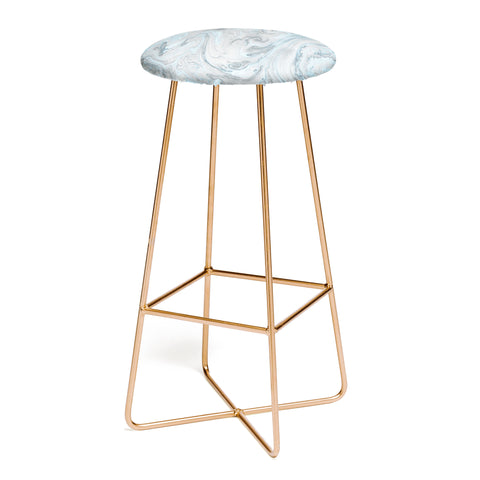 Lisa Argyropoulos Ice Blue and Gray Marble Bar Stool