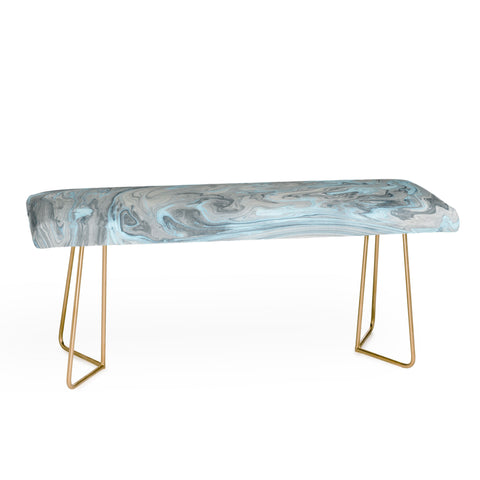 Lisa Argyropoulos Ice Blue and Gray Marble Bench