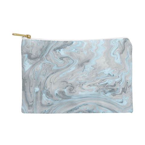 Lisa Argyropoulos Ice Blue and Gray Marble Pouch