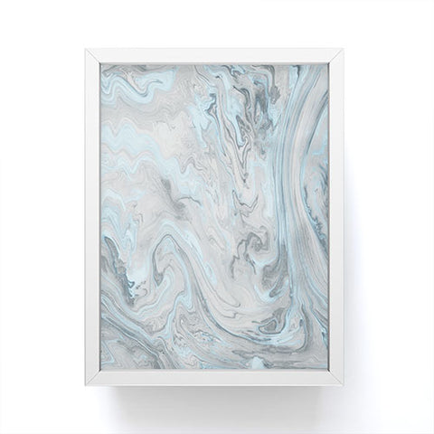Lisa Argyropoulos Ice Blue and Gray Marble Framed Mini Art Print