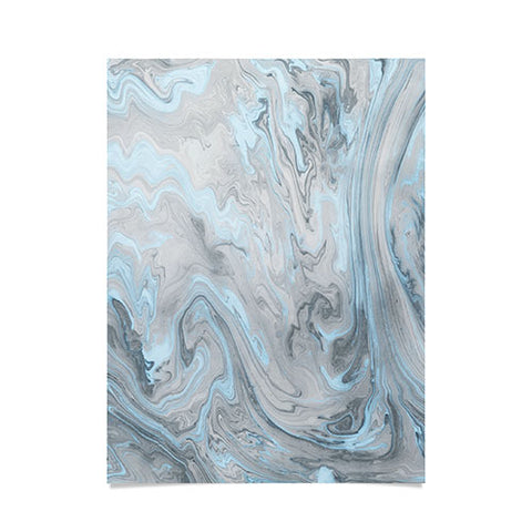 Lisa Argyropoulos Ice Blue and Gray Marble Poster
